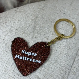 Porte-Clé Maitresse Super Adorée | Cœur Rouge