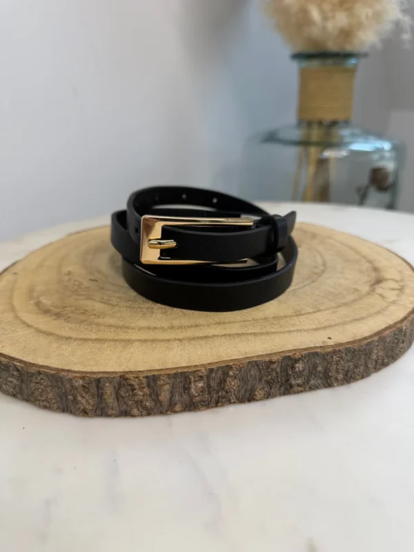Ceinture Noire Fine Femme – Élégance et Confort
