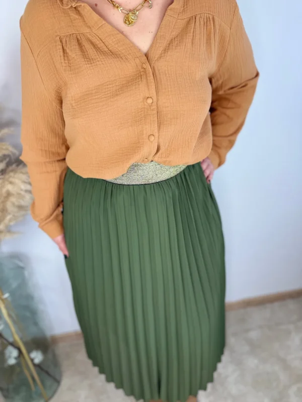 Chemise Gaze de Coton Femme Camel – Élégance et Légèreté