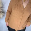 Chemise Gaze de Coton Femme Camel – Élégance et Légèreté