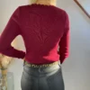 Haut Maille Côtelé Femme – Bordeaux et Camel | Dream By C