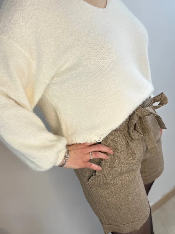 Short Femme Grande Taille Taupe – Confort et Élégance