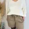 Short Femme Grande Taille Taupe – Confort et Élégance