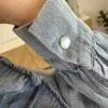 Chemise en Jean Femme Chic – Bleu Gris & Volants | Dream By C