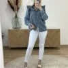 Chemise en Jean Femme Chic – Bleu Gris & Volants | Dream By C