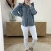 Chemise en Jean Femme Chic – Bleu Gris & Volants | Dream By C
