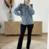 Chemise en Jean Femme Chic – Bleu Gris & Volants | Dream By C