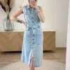 Robe Longue en Jean Femme – Bleu Clair | Dream By C