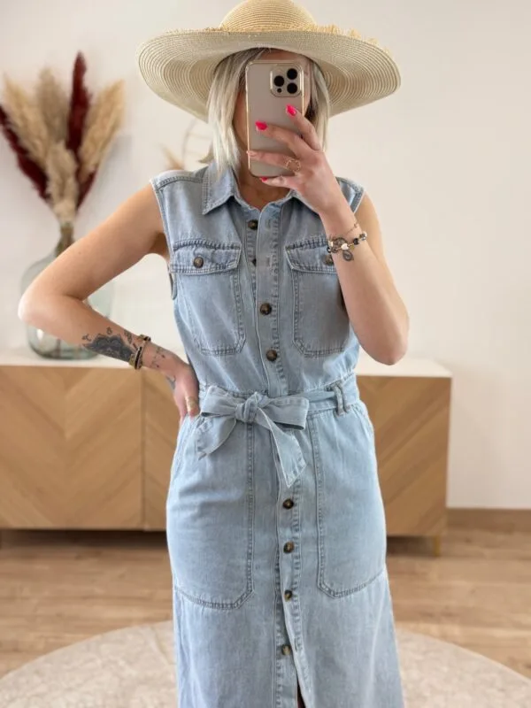Robe Longue en Jean Femme – Bleu Clair | Dream By C