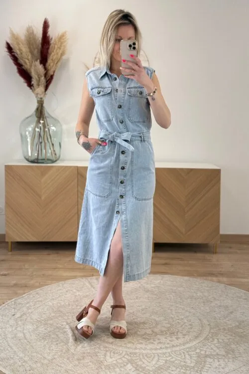 Robe Longue en Jean Femme – Bleu Clair | Dream By C
