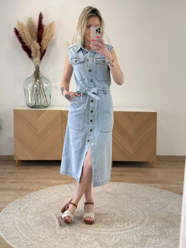 Robe Longue en Jean Femme – Bleu Clair | Dream By C