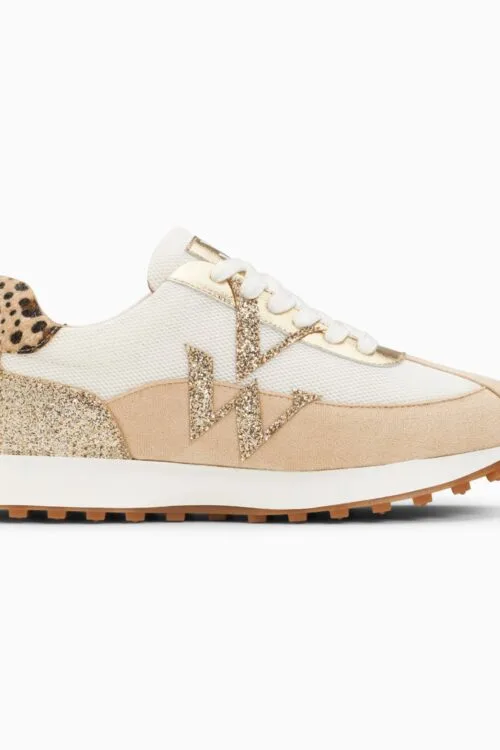 Vanessa Wu Beige à Paillettes et Imprimé Léopard | Dream By C