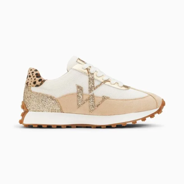 Vanessa Wu Beige à Paillettes et Imprimé Léopard | Dream By C