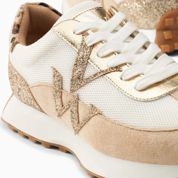 Vanessa Wu Beige à Paillettes et Imprimé Léopard | Dream By C