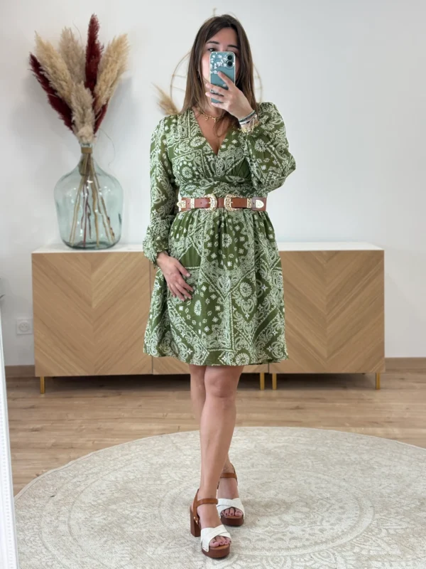 Robe Bandana Kaki – Courte & Élégante | Dream By C