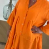 Robe gaze de coton grande taille – Broderie sequins | Dream By C