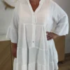 Robe gaze de coton grande taille – Broderie sequins | Dream By C