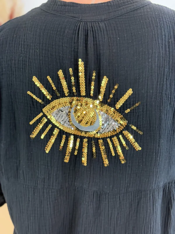 Robe gaze de coton grande taille – Broderie sequins | Dream By C
