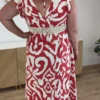 Robe rouge grande taille – Cache-cœur dos nu | Dream By C