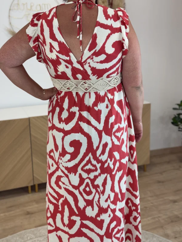 Robe rouge grande taille – Cache-cœur dos nu | Dream By C