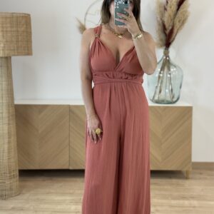 Combinaison Multiposition Femme – Longue, Fluide, Bijoux Dorés
