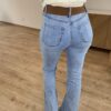 Jeans flare femme – coupe galbante, bleu clair, taille moyenne !