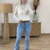Jeans flare femme – coupe galbante, bleu clair, taille moyenne !