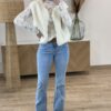 Jeans flare femme – coupe galbante, bleu clair, taille moyenne !