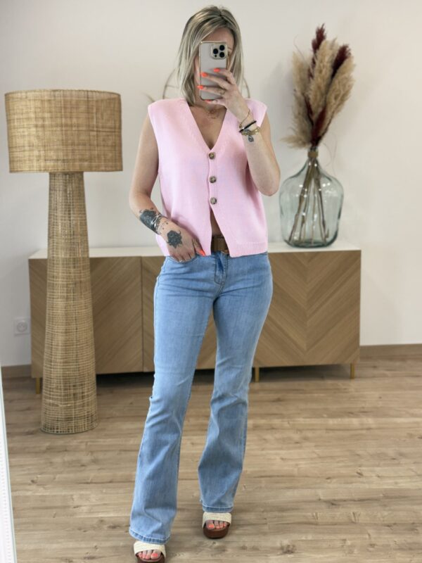 Jeans flare femme – coupe galbante, bleu clair, taille moyenne !