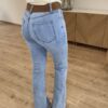 Jeans flare femme – coupe galbante, bleu clair, taille moyenne !