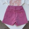 Short en jean rose enfant – Broderie cœur doré | 2-16 ans