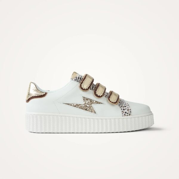 Baskets blanches et dorées femme Xenia – Look tendance !