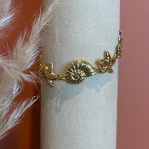 Bracelet coquillage femme doré – Bijou fin en acier inoxydable