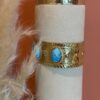 Manchette dorée femme avec pierres turquoise – Acier inoxydable