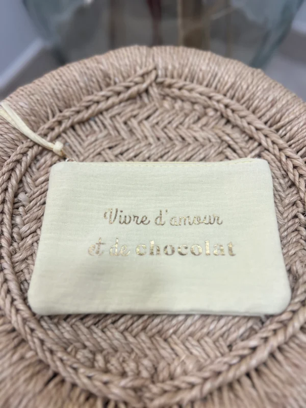 Pochette en coton "Vivre d’amour et de chocolat" – Dream BY C
