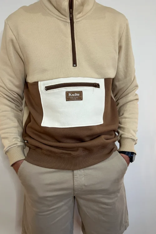 Pull homme marron coton Kulte chocolat, S M L | Dream By C