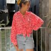 Short Strass – Bleu clair, taille moyenne, effet déchiré tendance