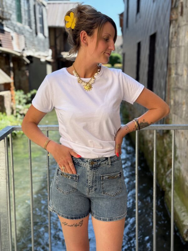 T-shirt Blanc Basique Femme – Confort & simplicité au quotidien