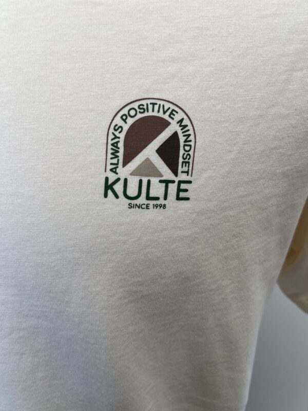 Tee shirt Kulte Always Positive Mindset homme – Coton bio blanc cassé