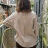 Chemise à rayures femme – Coupe oversize taupe et blanc