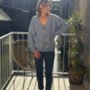 Gilet large femme bleu – Col V et coupe confortable