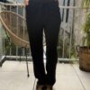 Pantalon nid d’abeille femme – Noir confortable et tendance