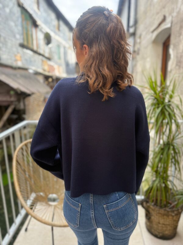 Pulls camionneur femme – Maille zippée col montant tendance