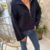 Pulls camionneur femme – Maille zippée col montant tendance