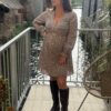 Robe courte liberty taupe et chocolat – Col V chic | Dream by C