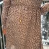 Robe courte liberty taupe et chocolat – Col V chic | Dream by C