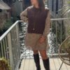 Robe courte liberty taupe et chocolat – Col V chic | Dream by C