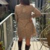Robe courte liberty taupe et chocolat – Col V chic | Dream by C