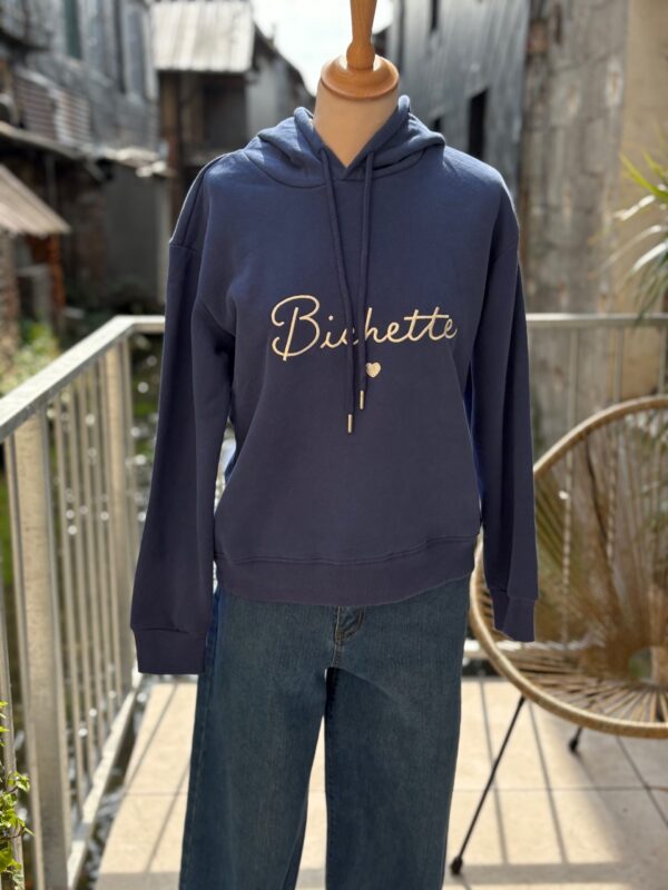 Sweat femme Bichette bleu jean – Hoodie confortable