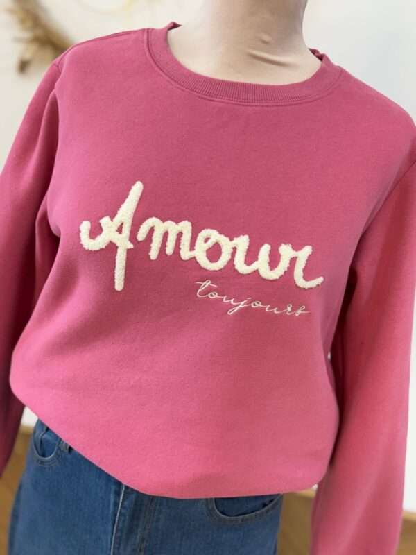 Sweat framboise femme « Amour toujours » – MAtchy-MAtchy